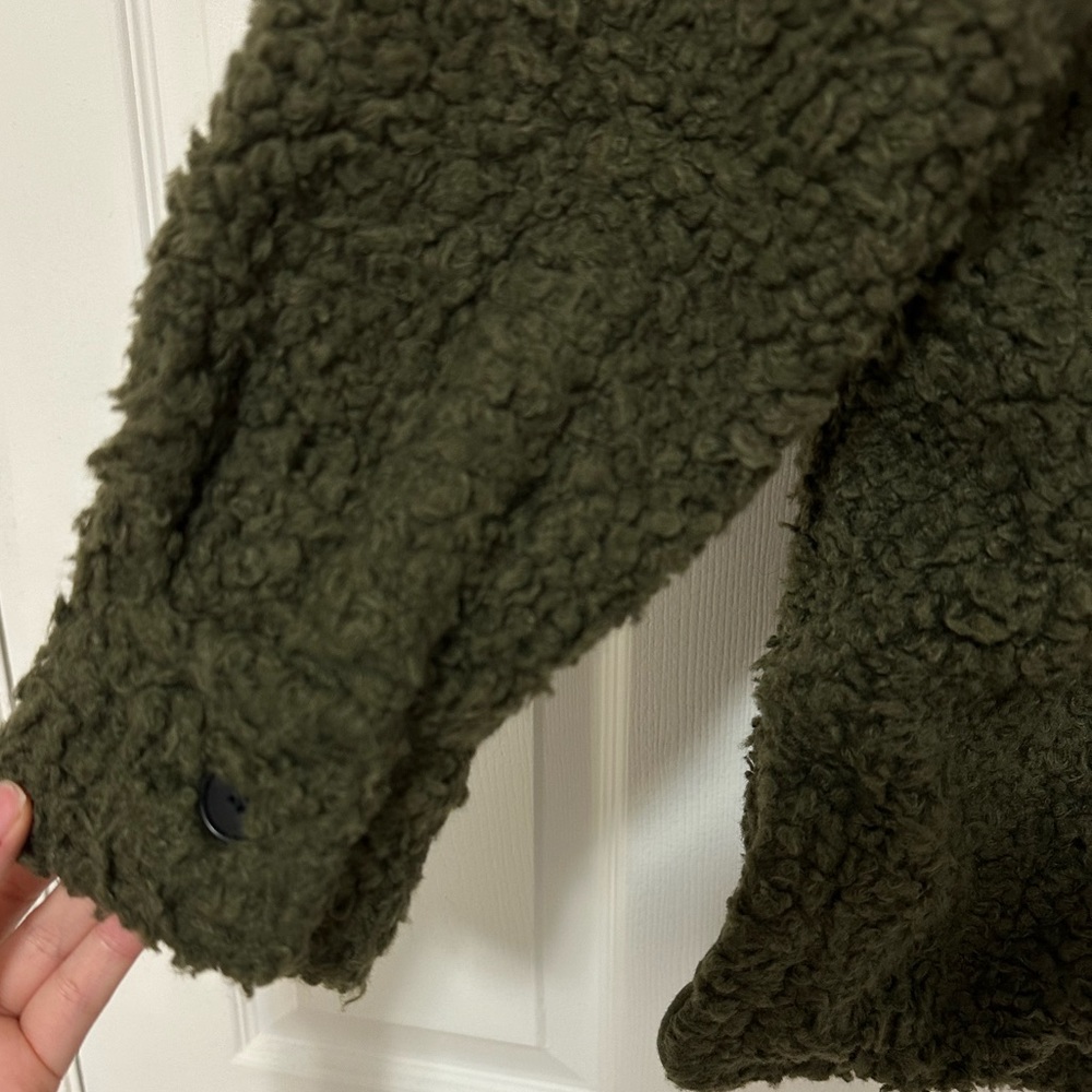 Urban Outfitters Palmer Sherpa Shirt Jacket Green, Medium - Picture 7 of 9